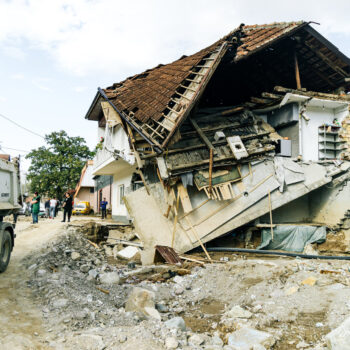 After 5,000 people were affected and over 400 were displaced, this shows some of the damage done to people's homes by the floods in Bosnia and Herzegovina.