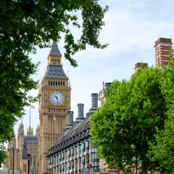 Big Ben and Portcullis House, Westminster, UK. Photo by Jeanette Teare via Adobe.