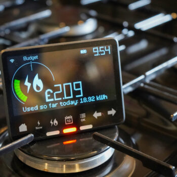 Household smart meter on a gas cooker hob