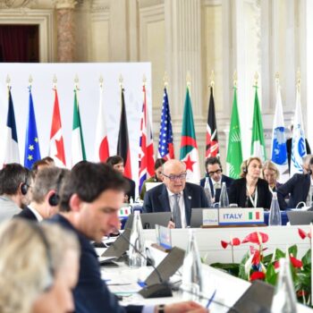Italy speaks at the G7 Energy & Climate Ministerials in Turin, April 2024.